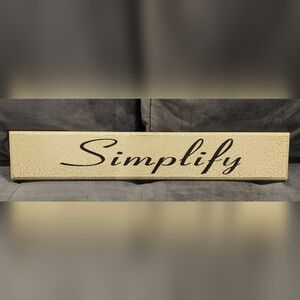 NWT " SIMPLIFY " WALL DECOR / ART DISTRESSED PAINT 24" HANGING WOOD WALL PLAQUE